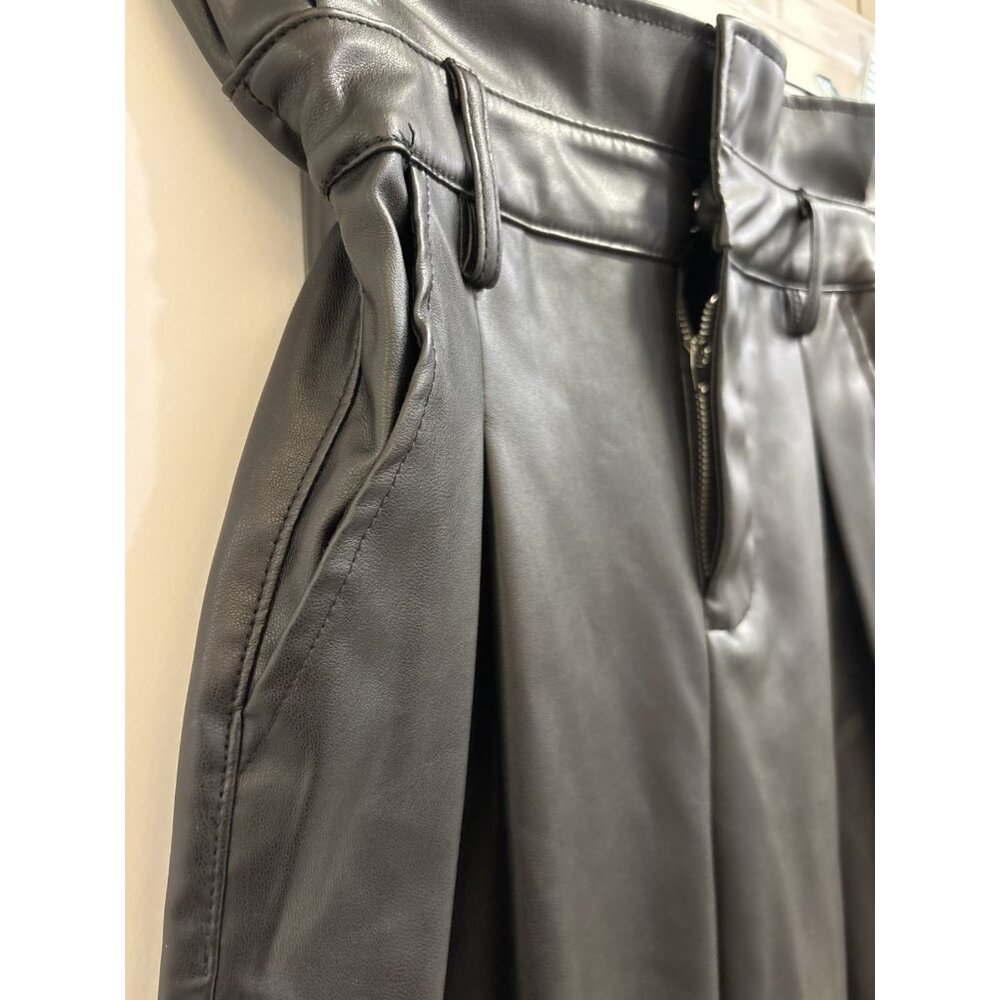 Blank NYC Black Paper Bag Faux Leather Pants Size 25 - Picture 2 of 11